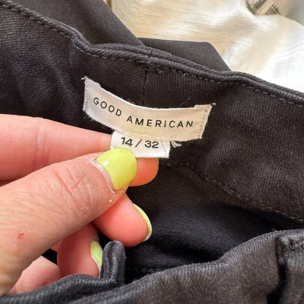 Good American Women's Good Legs Black Skinny Jeans Size 14 - Picture 6 of 7